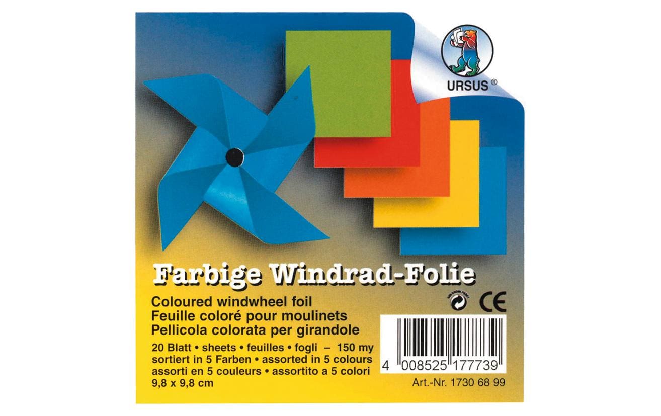 Faltblätter für Windräder 9.8 x 9.8 cm, 20 BlattFaltblätterpapier zum basteln von Origami