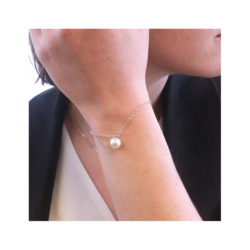 Bracelet Crystal Pearl - Argenté et Cristal