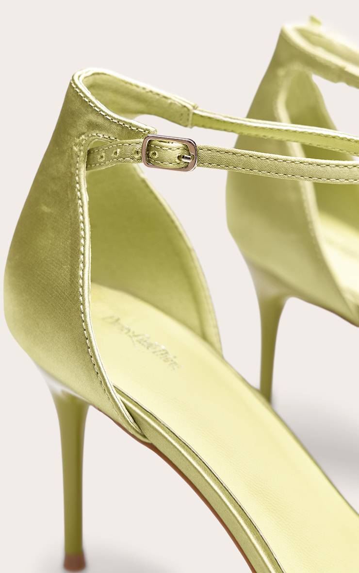 Vert Sandales À Talons Minimalistes À Bout Carré Imprimé Synthétique