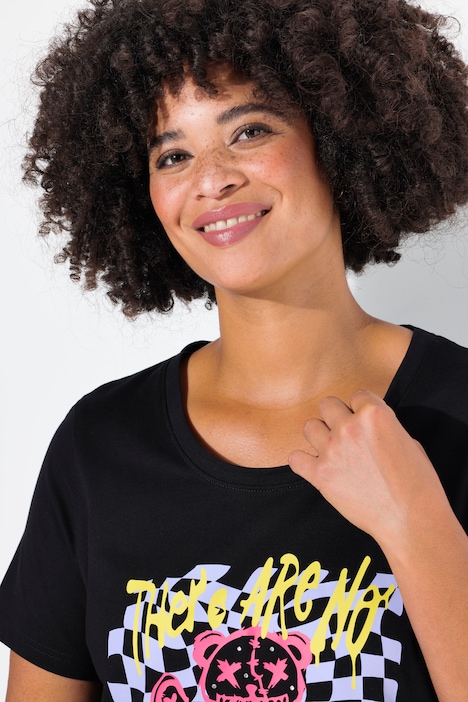T-Shirt, Boxy Fit, Teddy-Motiv, Halbarm