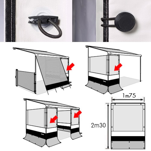 Façade de store Thule Rain Blocker G2 2m30 x 1m75
