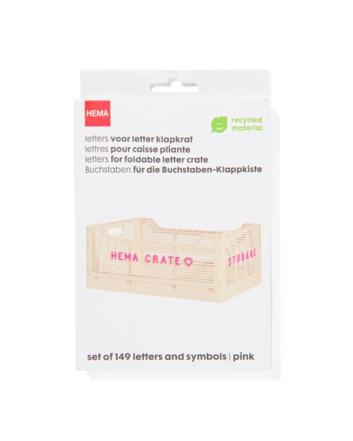 lettres pour caisse pliable rose vif