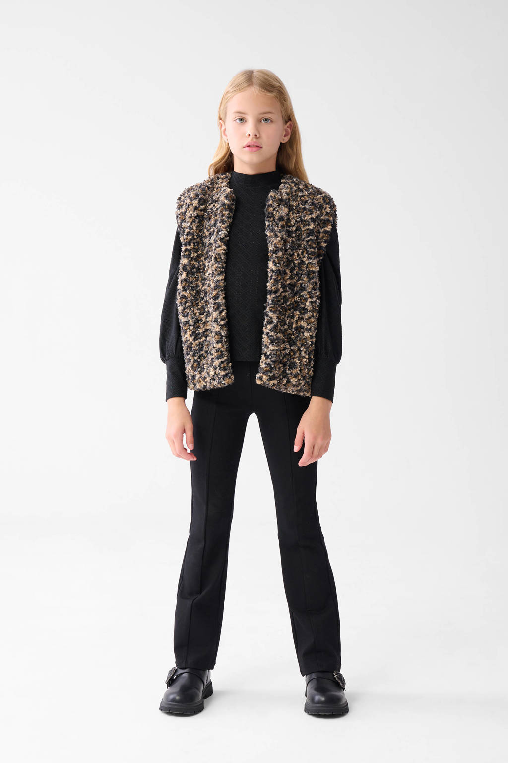 Shoeby high waist flared broek zwart