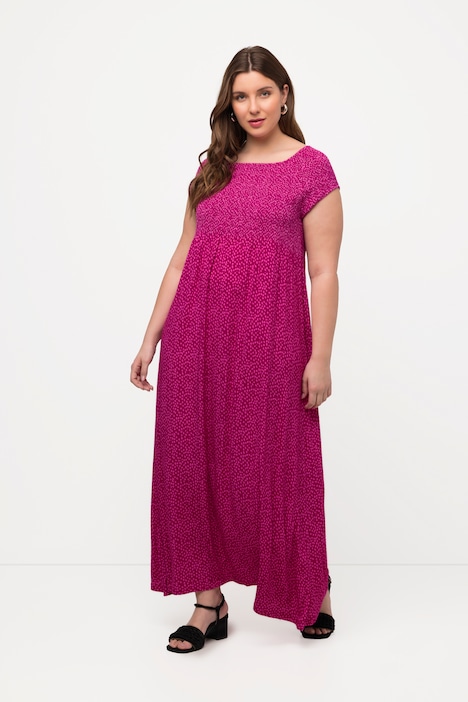 Smockkleid, A-Linie, Carree-Ausschnitt, Halbarm