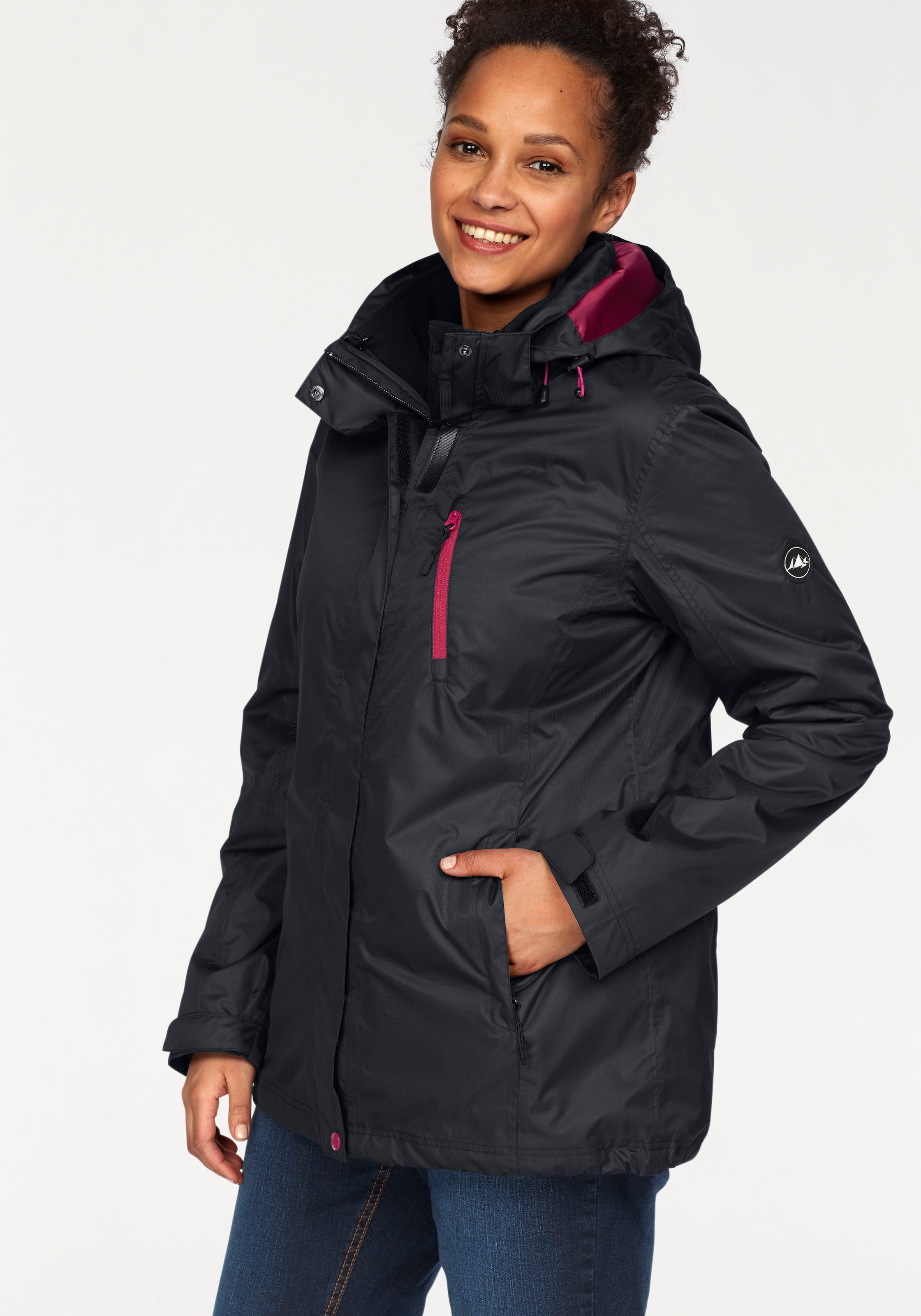 Polarino 3-in-1-Funktionsjacke 2 Stk. tlg. mit Kapuze Aussenjacke: 3.000mm Wassersäule, wind- & wasserdicht, atmungsaktiv