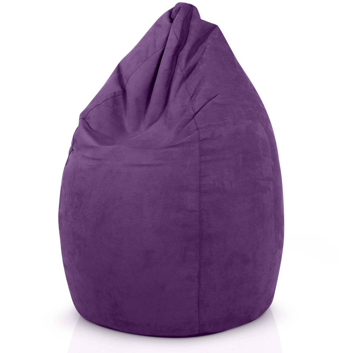 Green Bean zitzak met rugleuning 60x60x90cm - Binnenzitkussen 220L vulling, comfortabel, wasbaar - Zitzak vloerkussen, loungestoel, voetenbank - paars