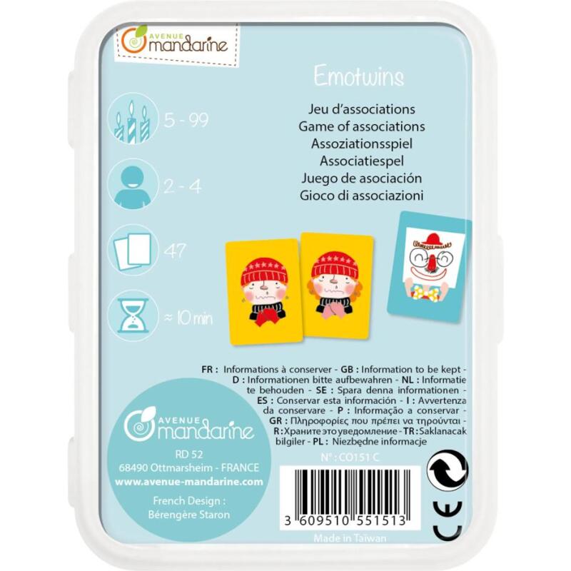 Jeu de cartes Emotwins - Multicolore