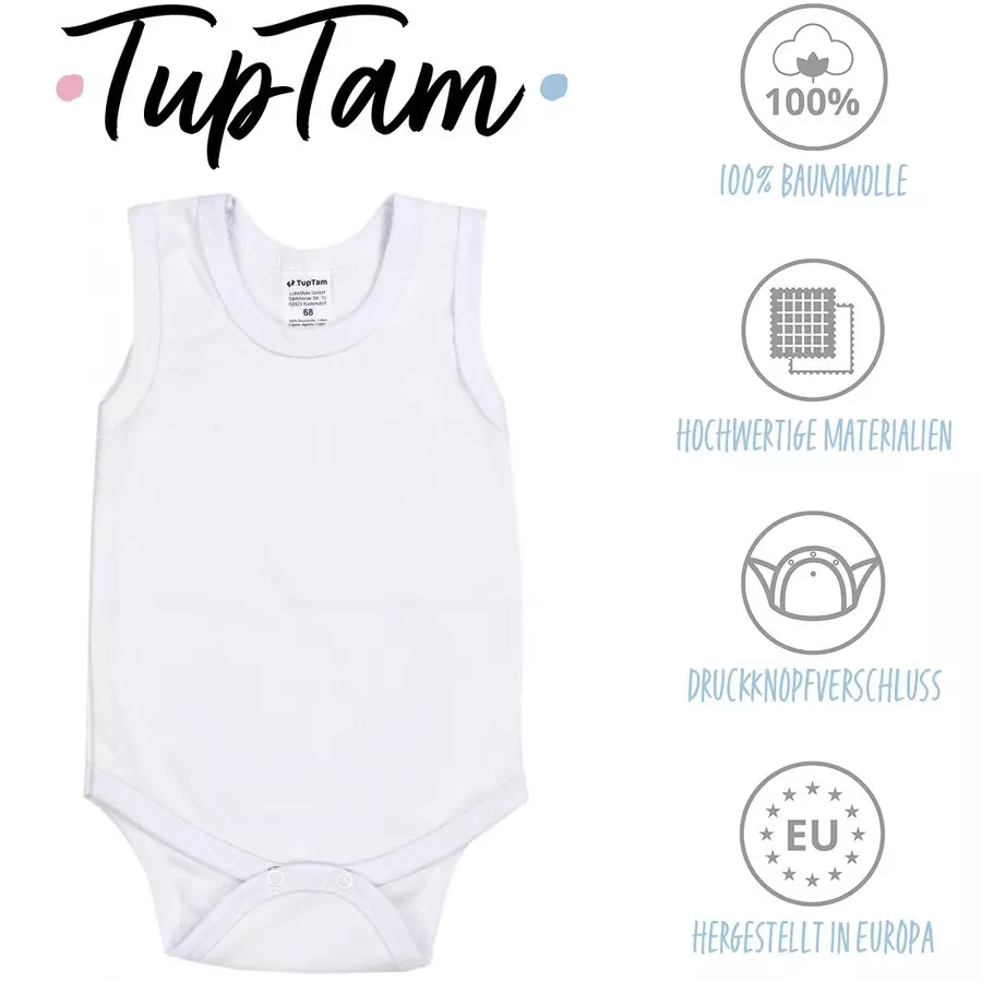 TupTam Baby Jungen Achselbody 5er Pack weiß