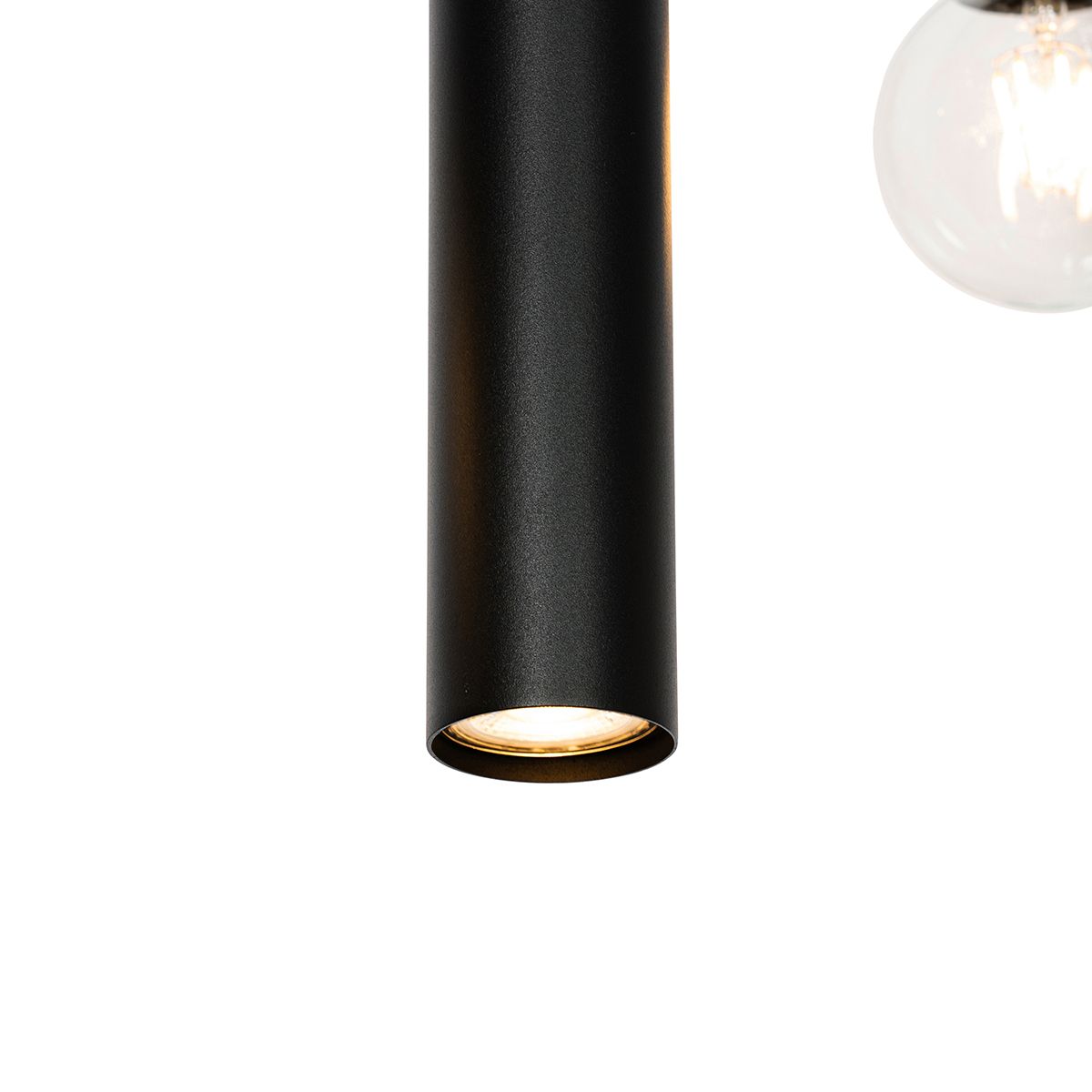 Design hanglamp zwart ovaal 7-lichts - Tuba