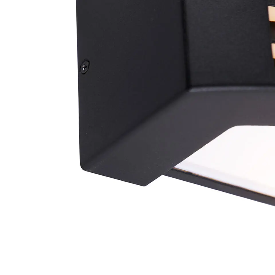 Qazqa wandlampen buiten hurricane zwart e27