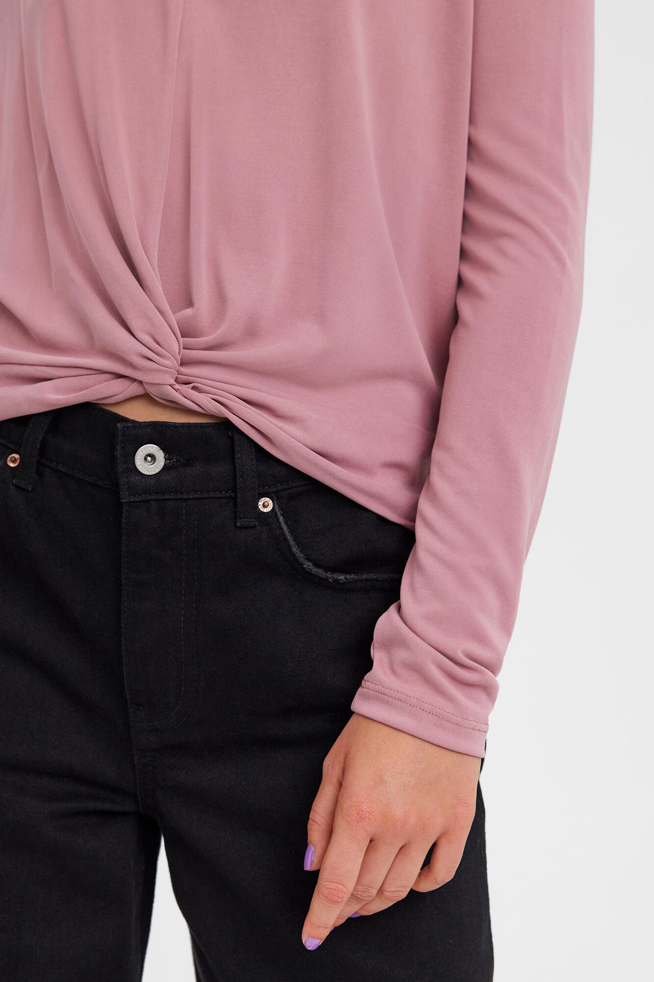 Blusa de manga comprida em TENCEL - Lilás