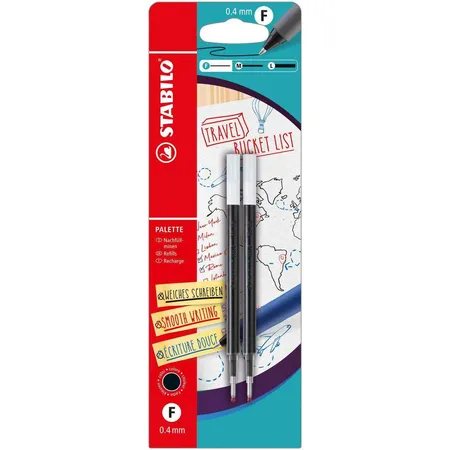 Nachfüllpatrone - STABILO PALETTE Refill - Strichbreite F (0,4 mm) - 2er Pack - schwarz