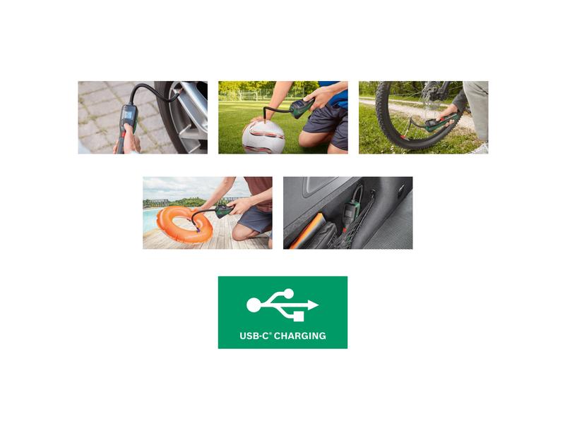 Bosch Akku-Druckluftpumpe EasyPump 3.6 V Elektrische Luftpumpe, Mini-Kompressor