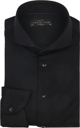 John Miller Overhemd Hyperstretch Zwart 5346516-295000 kopen