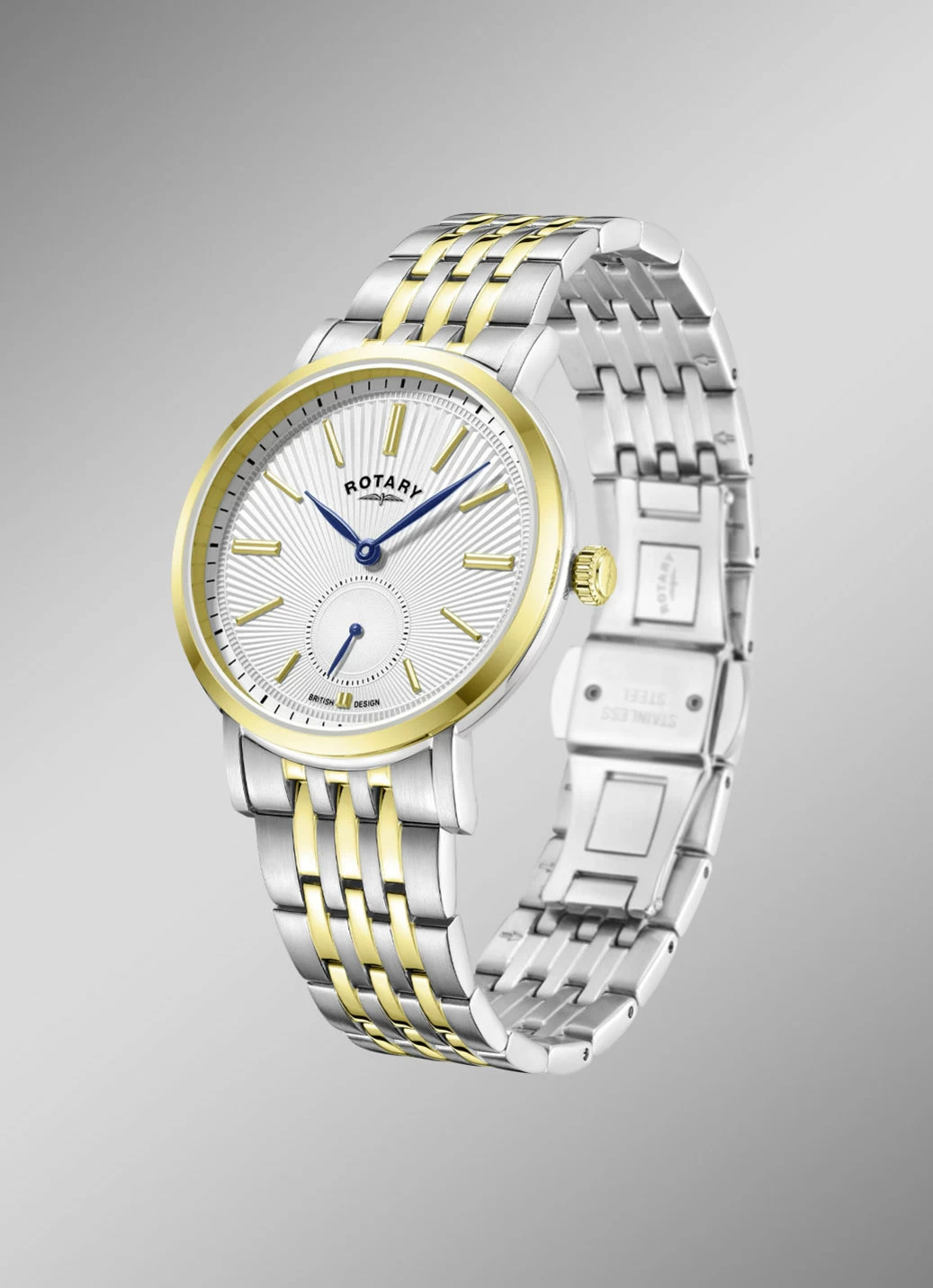 Rotary Quartz-Herrenuhr mit Edelstahlbandgehäuse