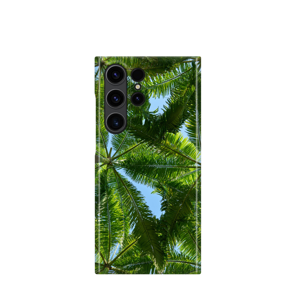 Samsung Galaxy S23 Ultra 5G Kunststoff Hülle Palmen Dach - Grün