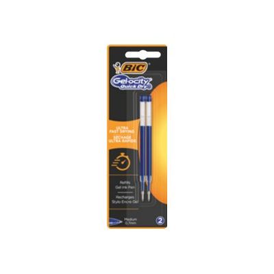 BIC Gelocity QuickDry - Pack de 2 recharges pour stylo gel - bleu
