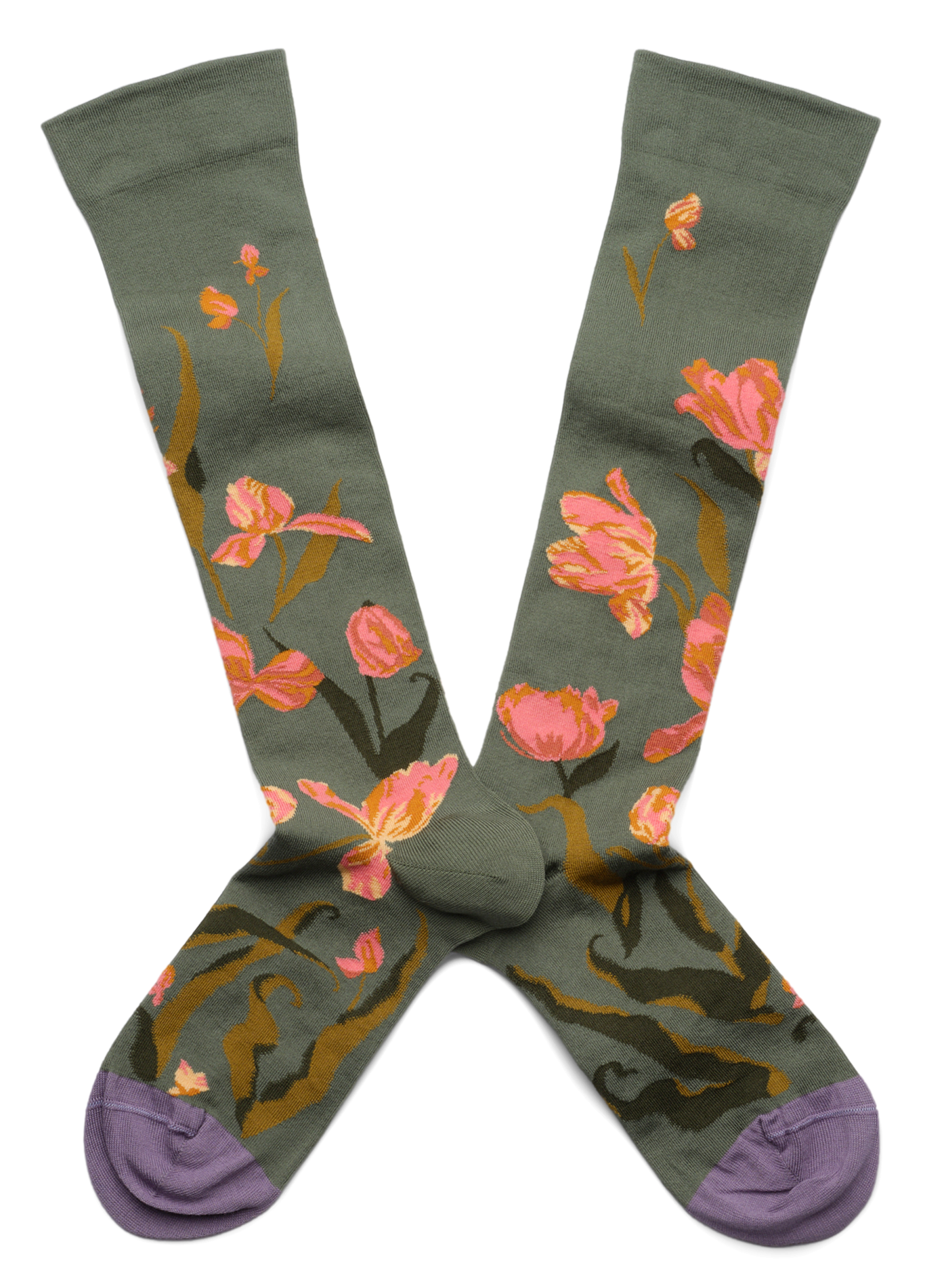 Chaussettes hautes en coton mélangé | Multicolore