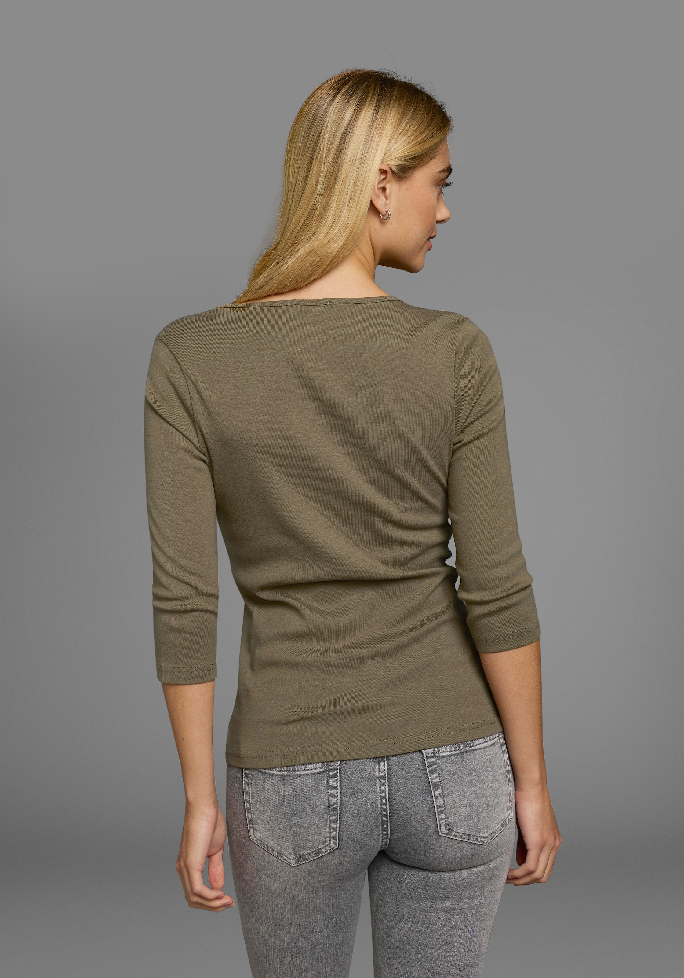 Flashlights V-Shirt, 2 Stk. unifarben,  V-Ausschnitt,  Basic-Stil,  aus Baumwolle,  im 2er-Pack