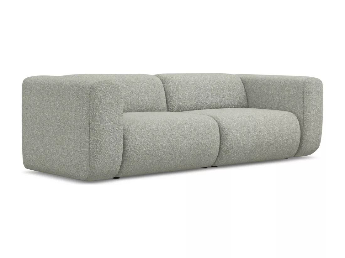 Canapé modulable 3 places en tissu texturé - gris clair - EKAHI