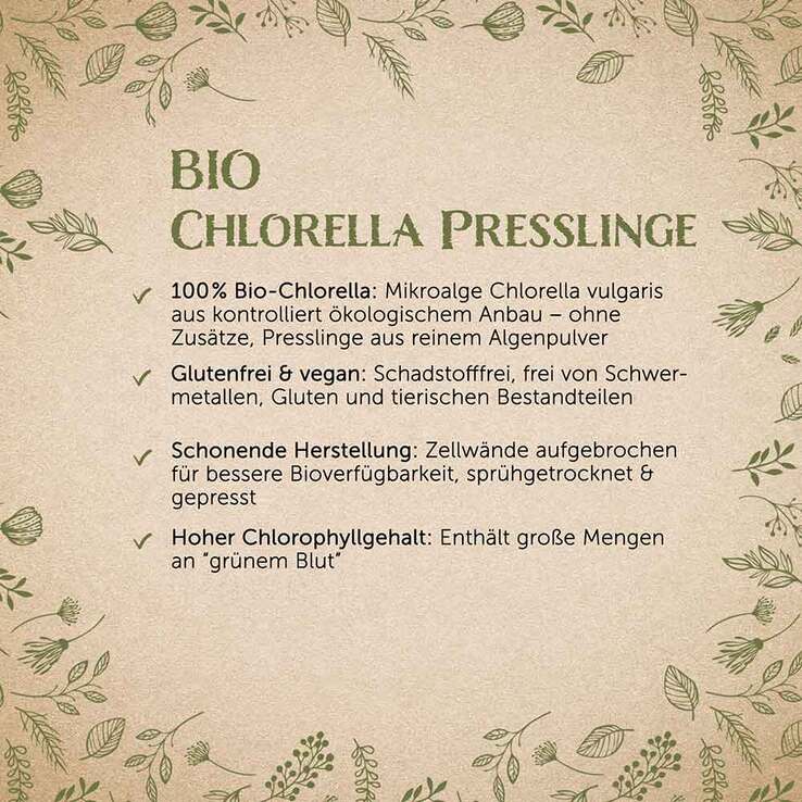 Chlorella Presslinge Bio Algen Erdling, 220 St