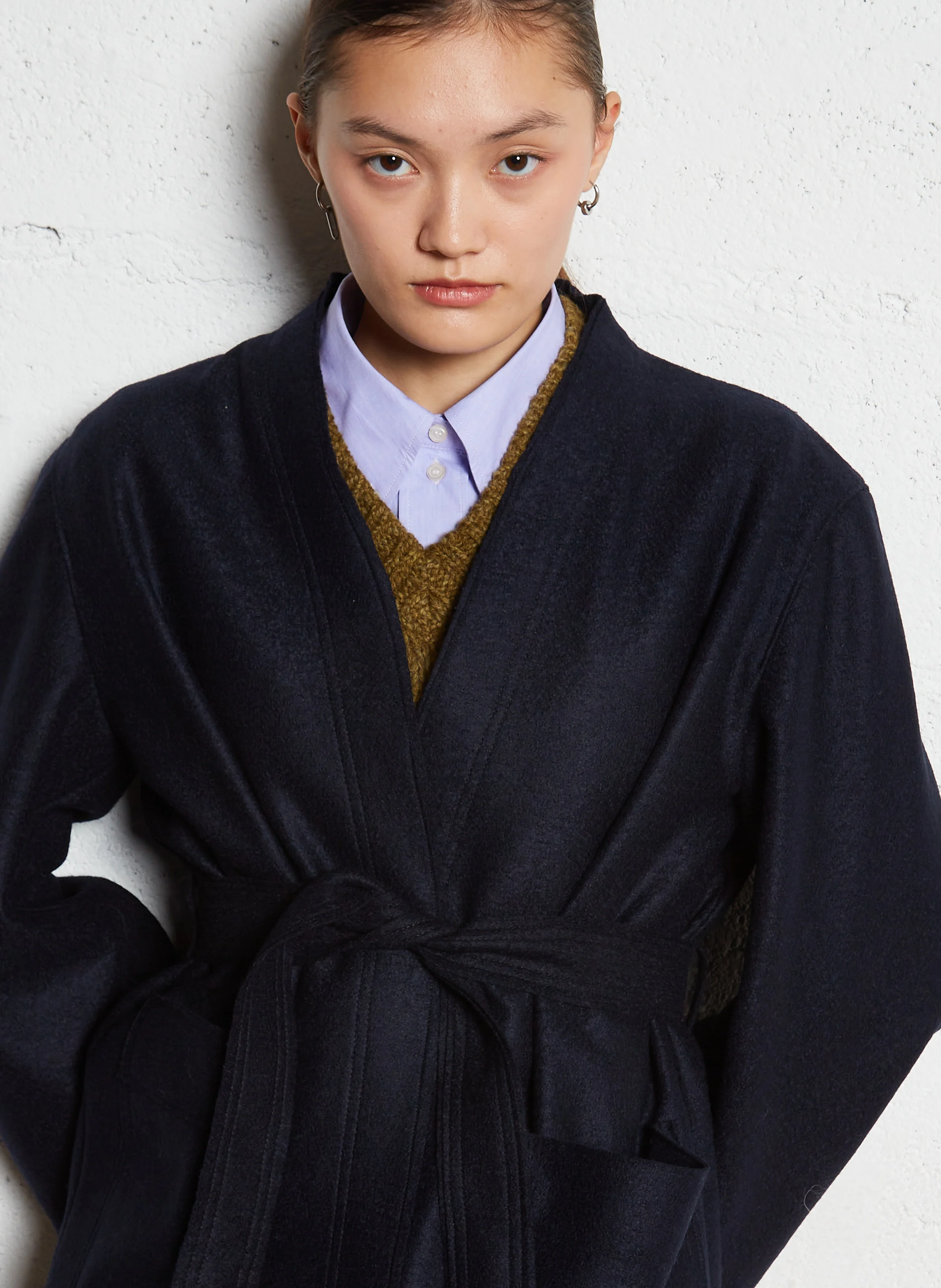 BALME - Kimono en laine vierge | Bleu
