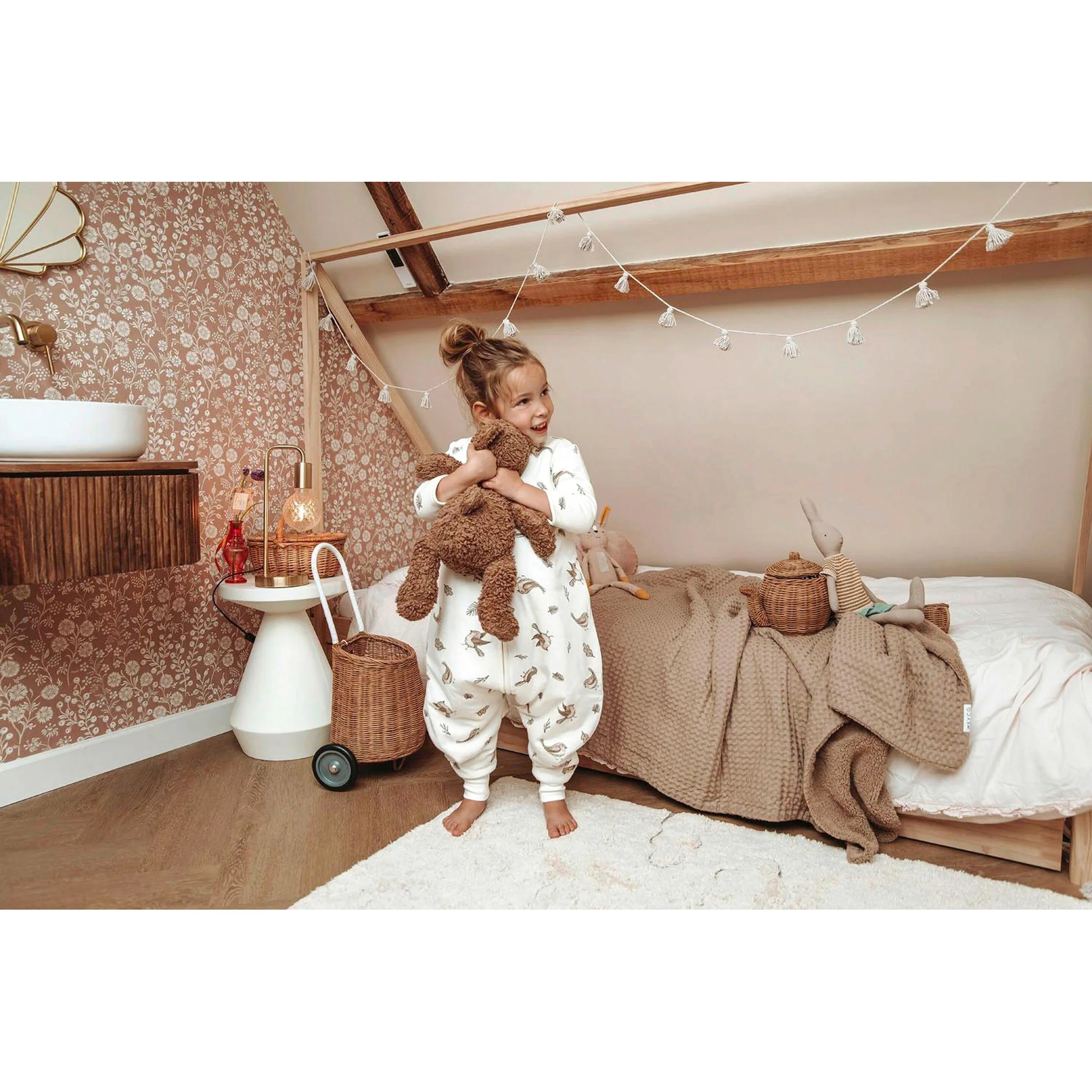 Meyco Baby Ganzjahres-Sleepoverall mit Ärmeln 2.5 TOG Vögel / Multicolour