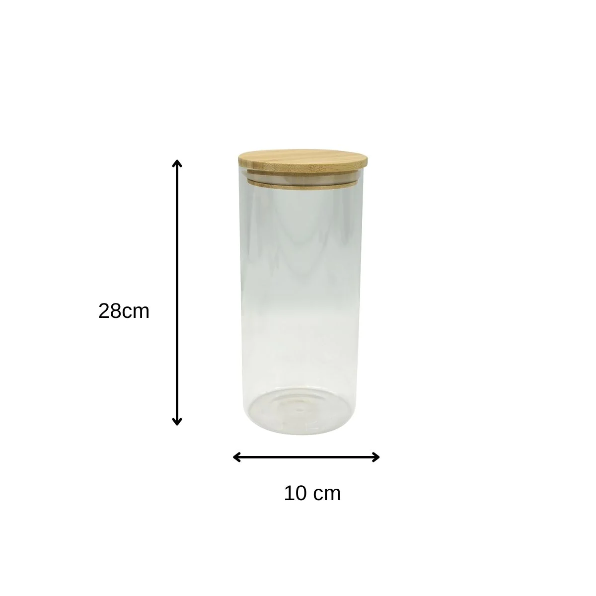 Boite de conservation en verre 2 litres avec couvercle en Bambou Eco F