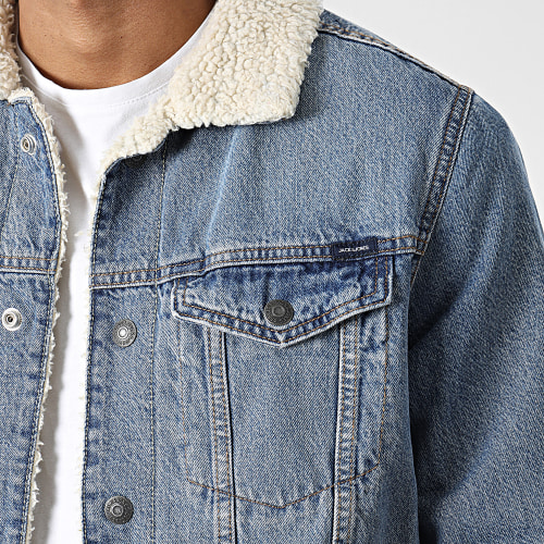 Veste Jean Col Mouton AKM 766 Bleu Wash