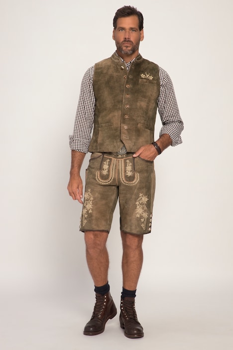 Weste, Ziegen Veloursleder, Tracht, Stehkragen