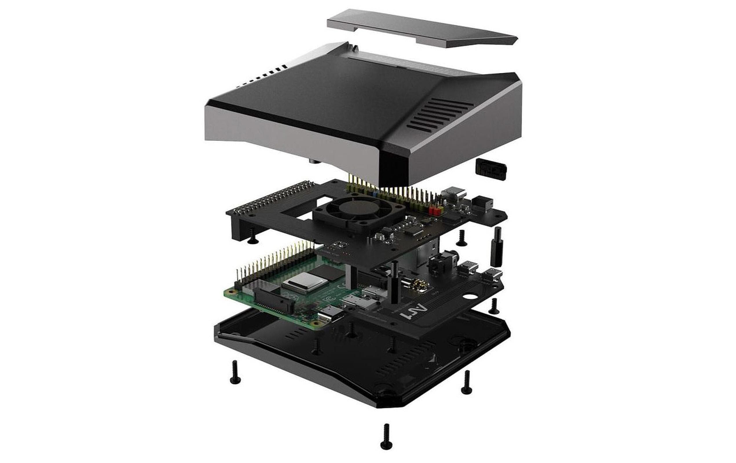 Starter Kit MiniPC Switcher Raspberry Pi 4, 4 GB, 128 GBMini-PC Set auf Raspberry Pi 4 Model B Basis
