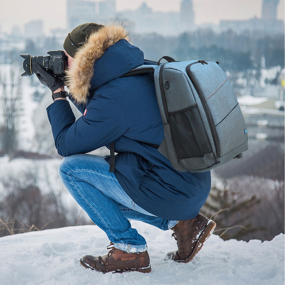 Spritzwasserfester DSLR Kamera Rucksack Aufbewahrungs Tasche für Spiegelreflexkameras   Regenschutz (45x33cm) - Schwarz