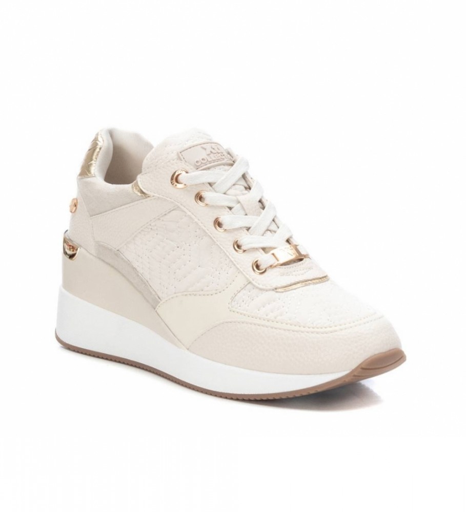 Tênis Xti com logo off-white - salto plataforma de 6 cm -