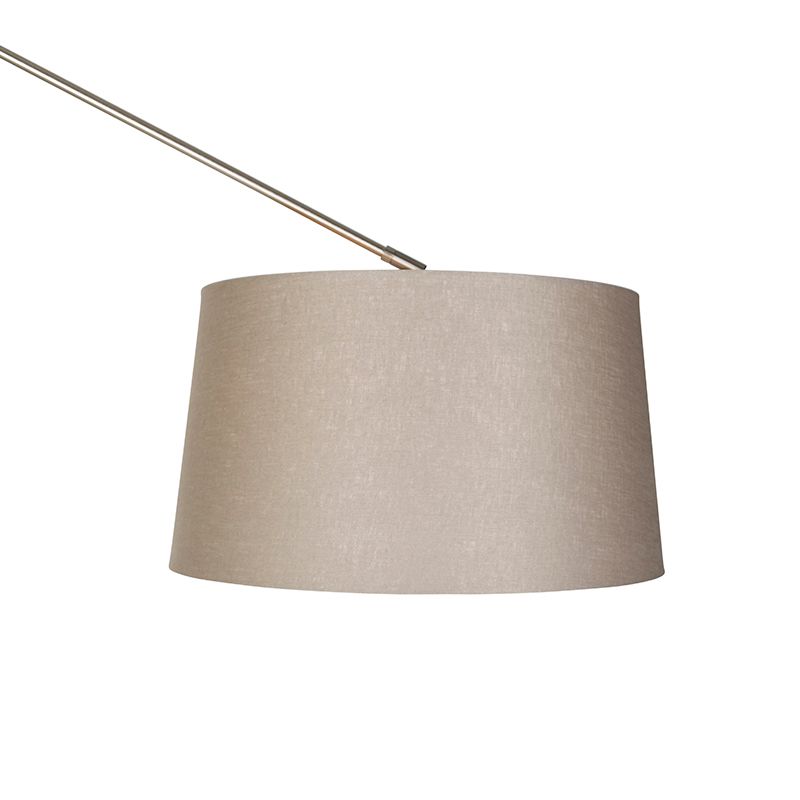 Moderne vloerlamp staal met kap taupe 45 cm - Editor