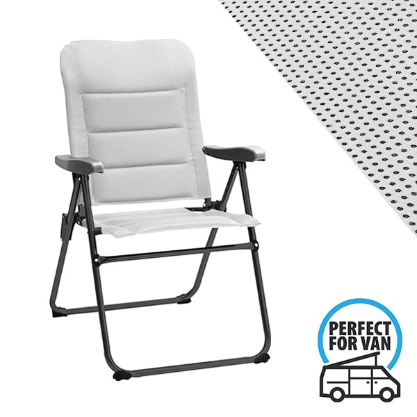 Fauteuil matelassé alu Skye 3D Compact Gris BRUNNER