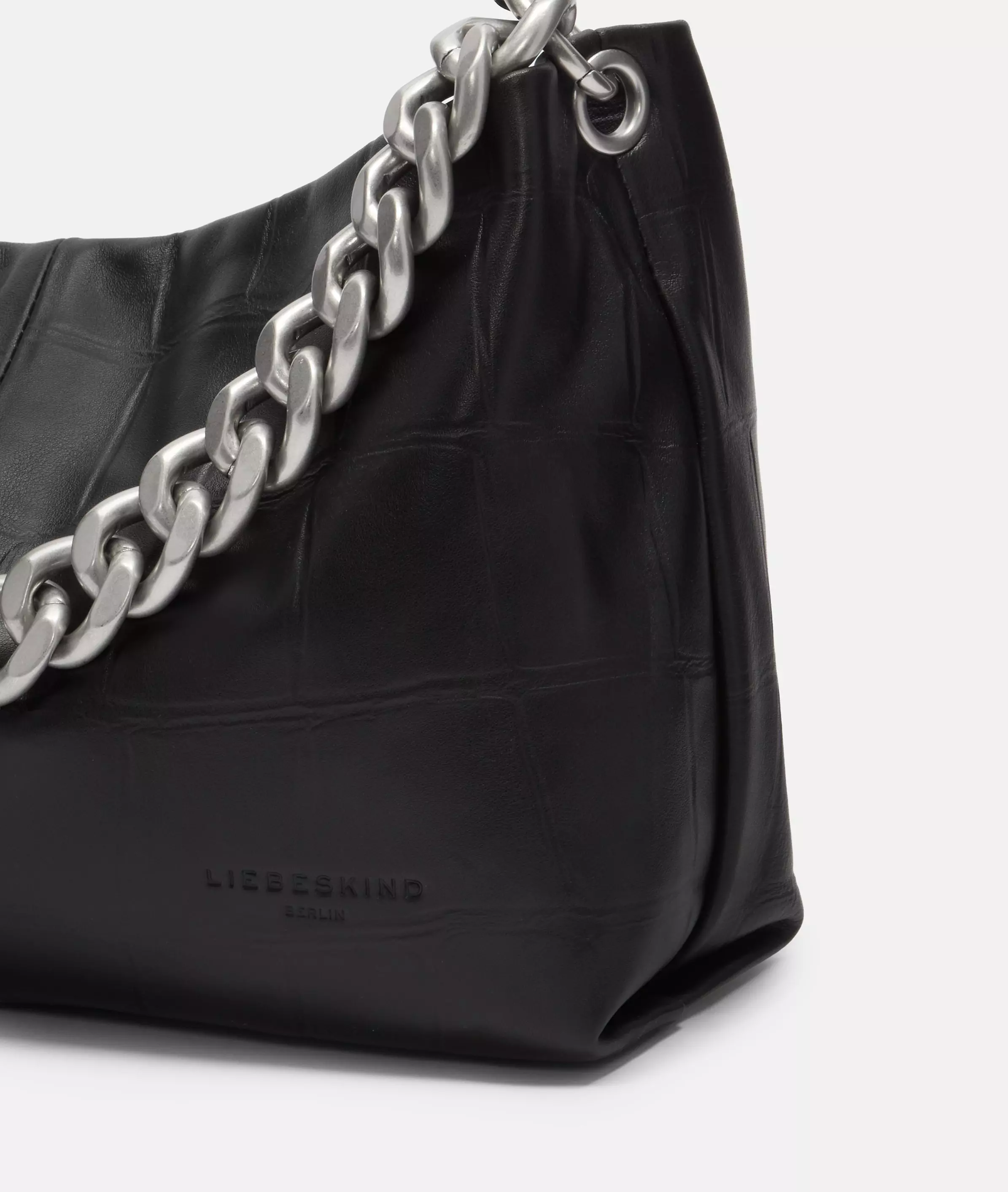Crocodile Mira Hobo M Spacious hobo bag with crocodile embossing