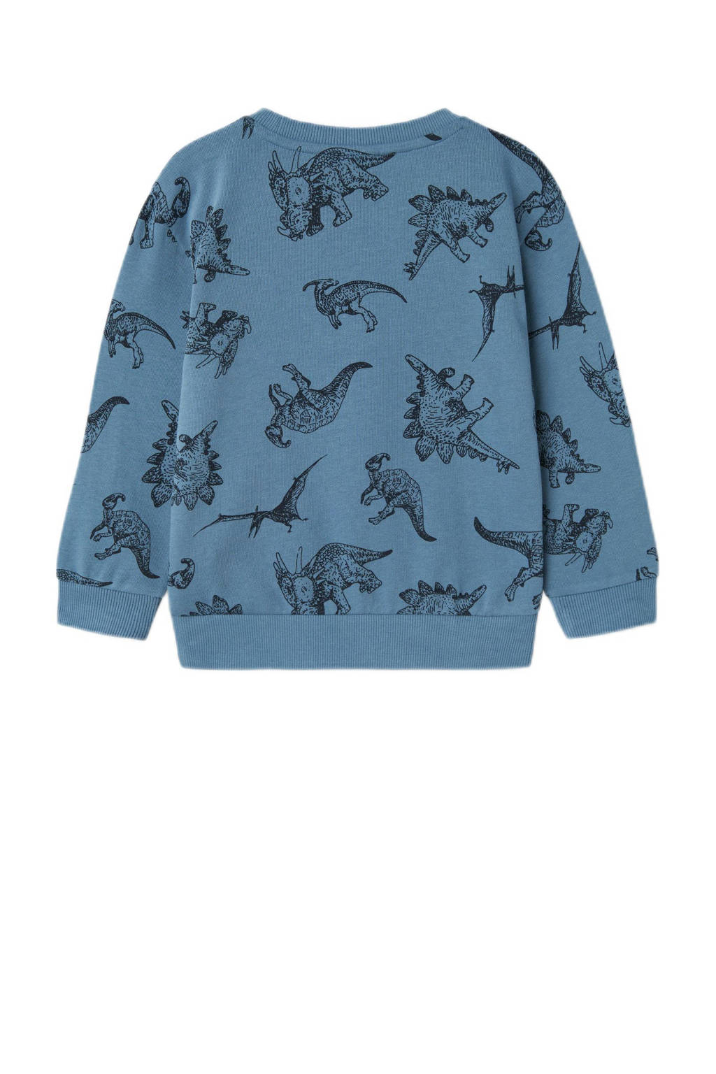 NAME IT sweater NMMVIFELIX met all over print middenblauw/zwart