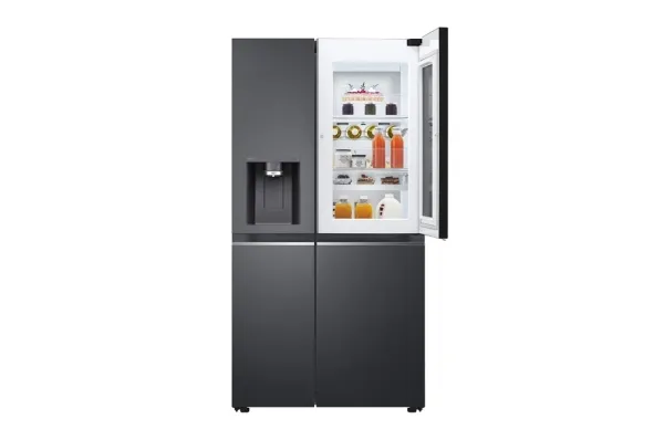 LG GSXB90MCDE - Køleskab/fryser - side-by-side med vanddispenser, isdispenser - Wi-Fi - bredde: 91.3 cm - dybde: 73.5 cm - højde: 179 cm - 635 liter - Klasse E - matsort
