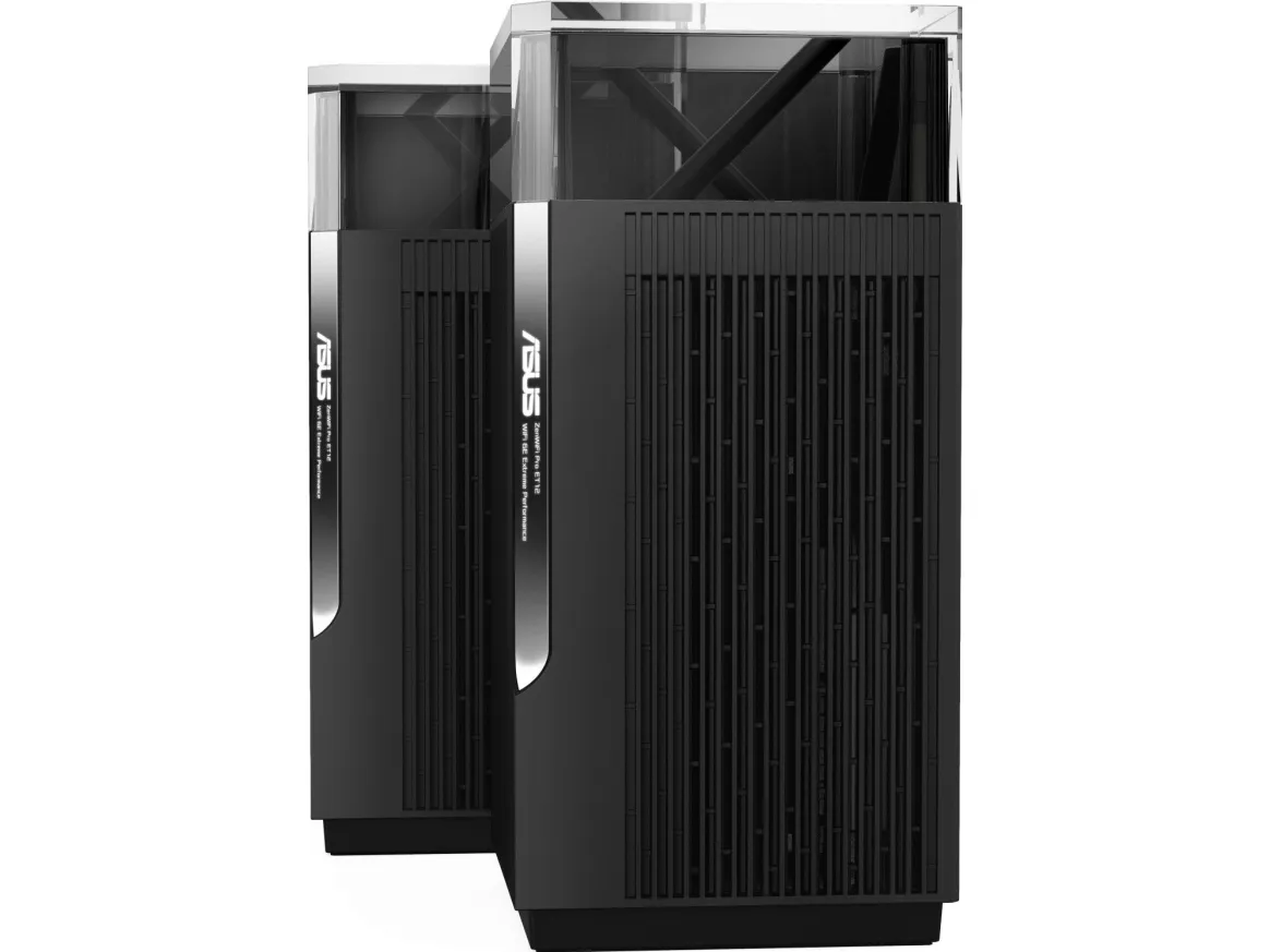 ASUS ZenWiFi Pro ET12 - 2-Pack - Wi-Fi-system (2 routere) - op til 6000 sq.ft - mesh - GigE, 2.5 GigE - Wi-Fi 6E - Multi-Band