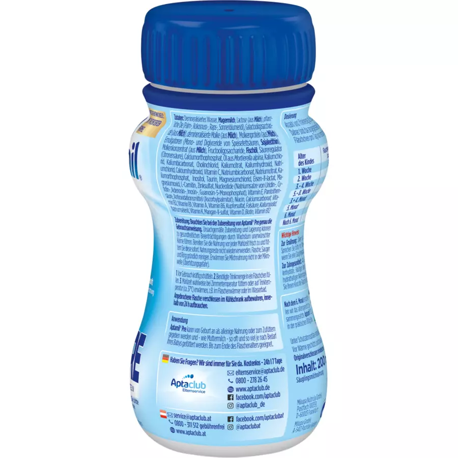 Aptamil Anfangsmilch Pronutra Advance Pre 6 x 200ml trinkfertig ab der Geburt