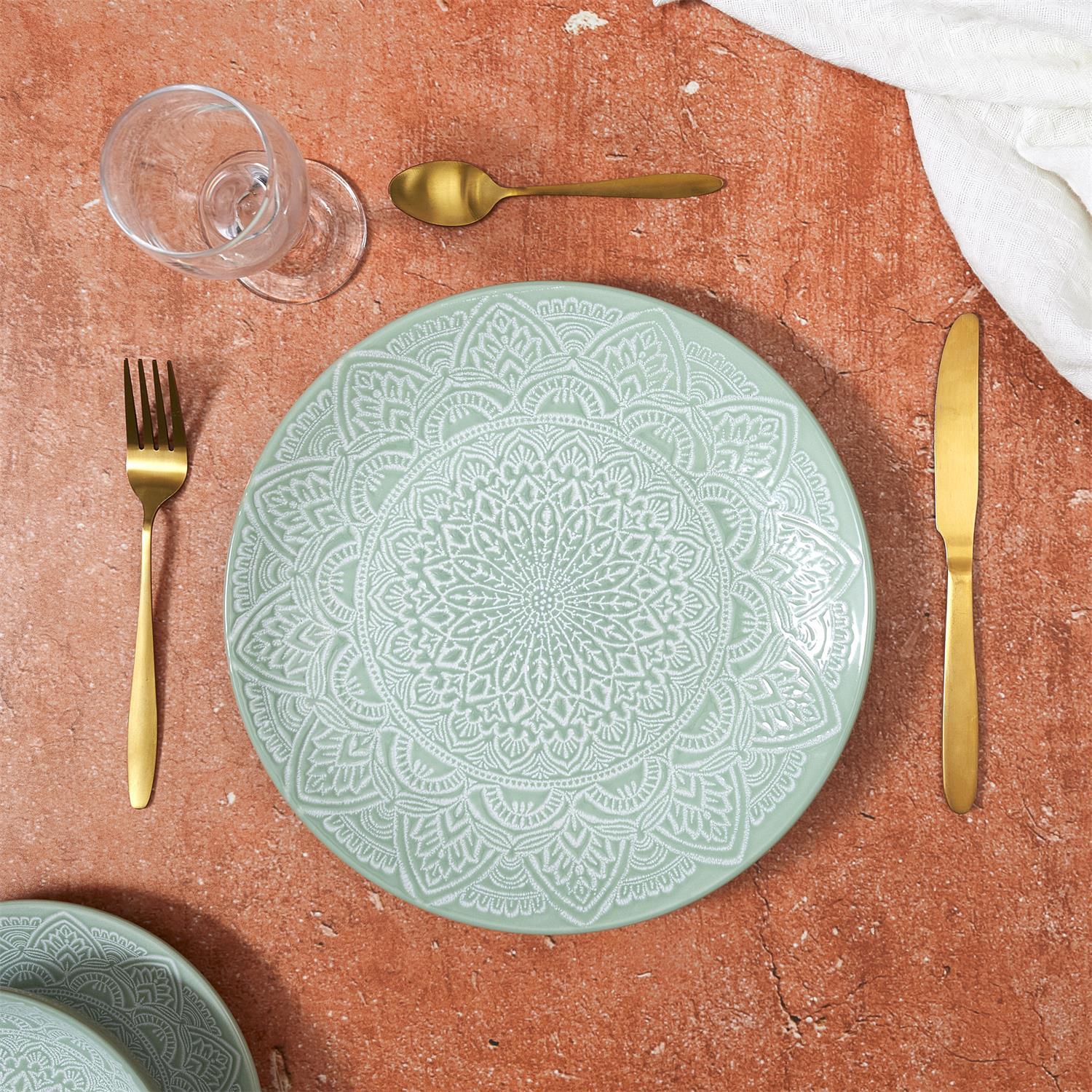ASSIETTE SAHARA VERT D.27CM