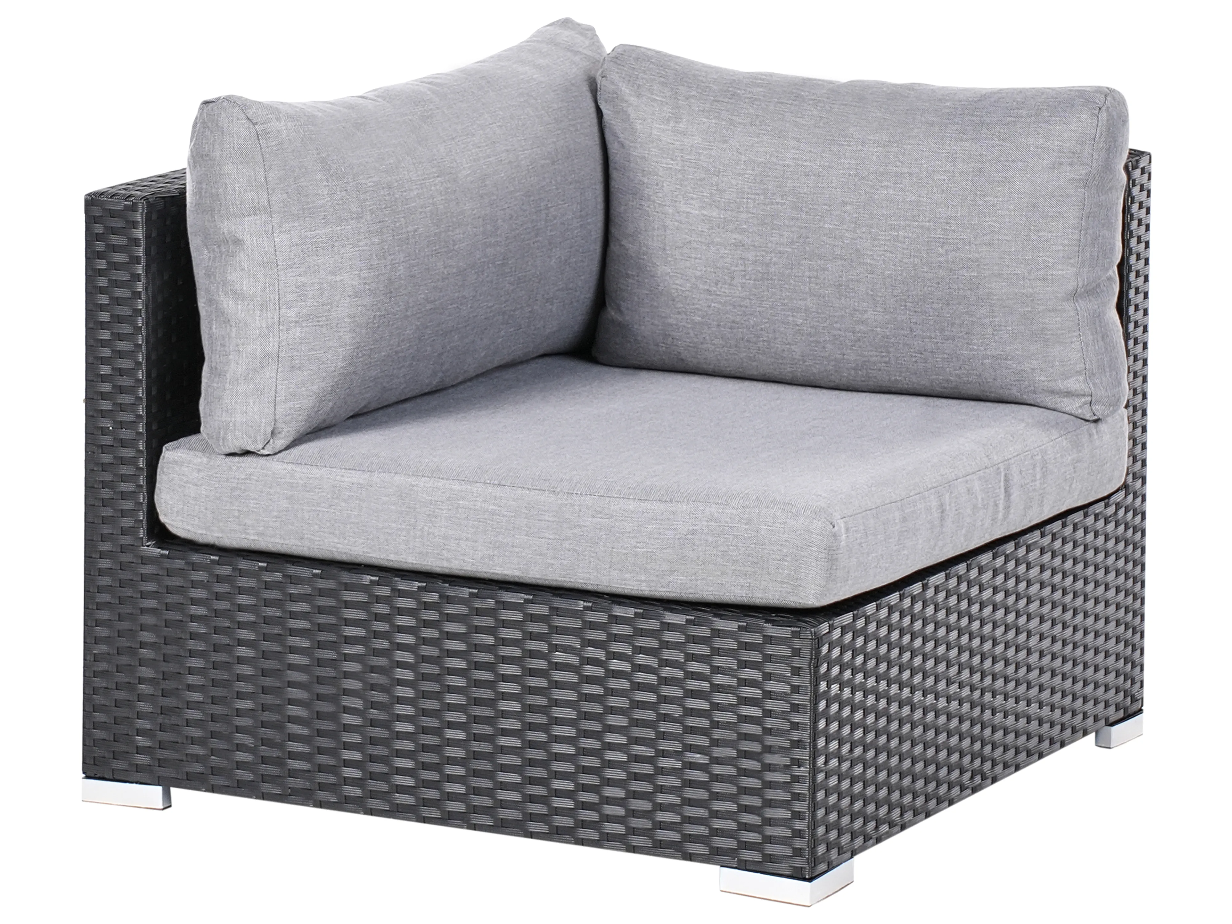 Tuin hoekloungeset met tafel 4-zits SANO linkszijdig PE rotan Zwart