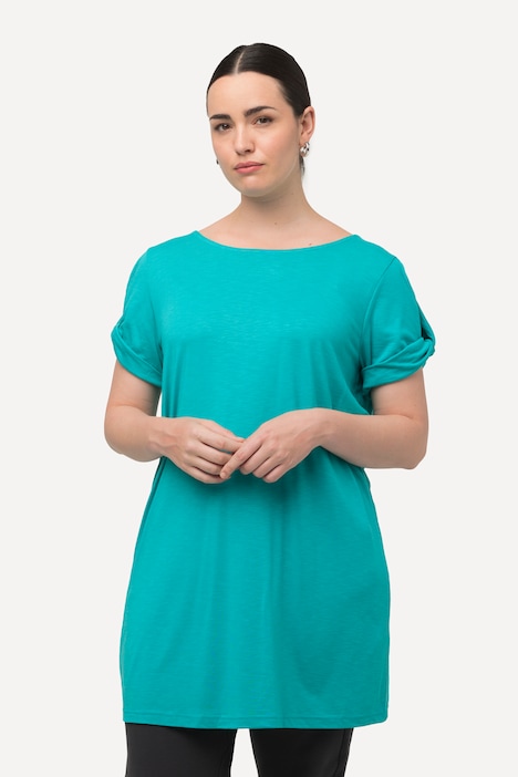 T-Shirt, Drapierung, Cut-Out, Rundhals, Halbarm