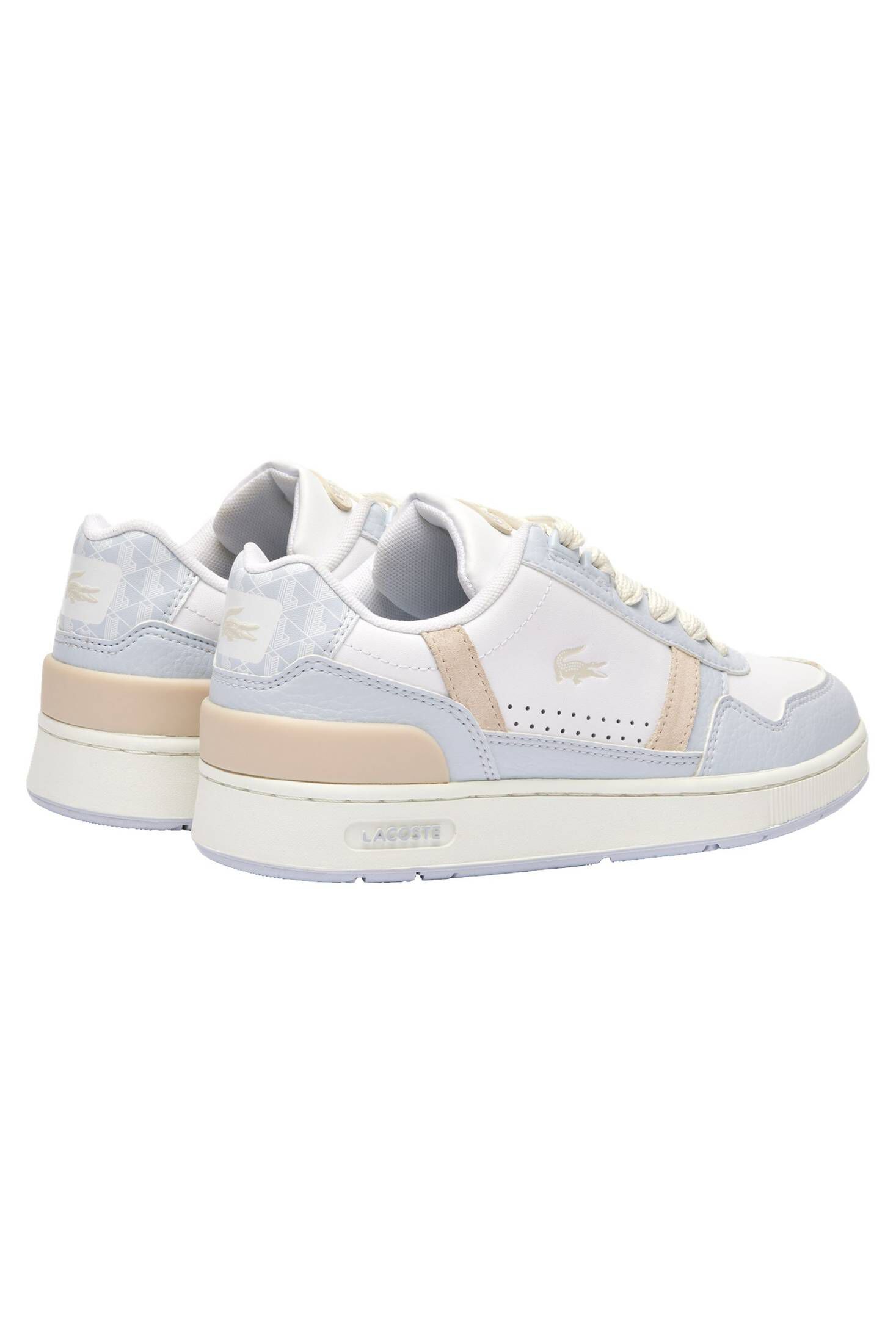 Lacoste| Damen Sneaker T-CLIP aus Leder mit Monogramm