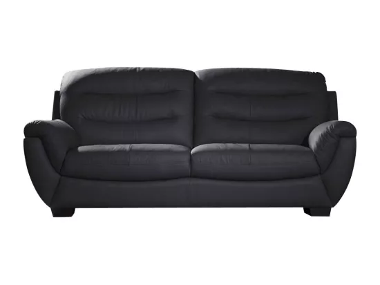Canapé Cuir 3 places CORAL Noir - Angle Droit