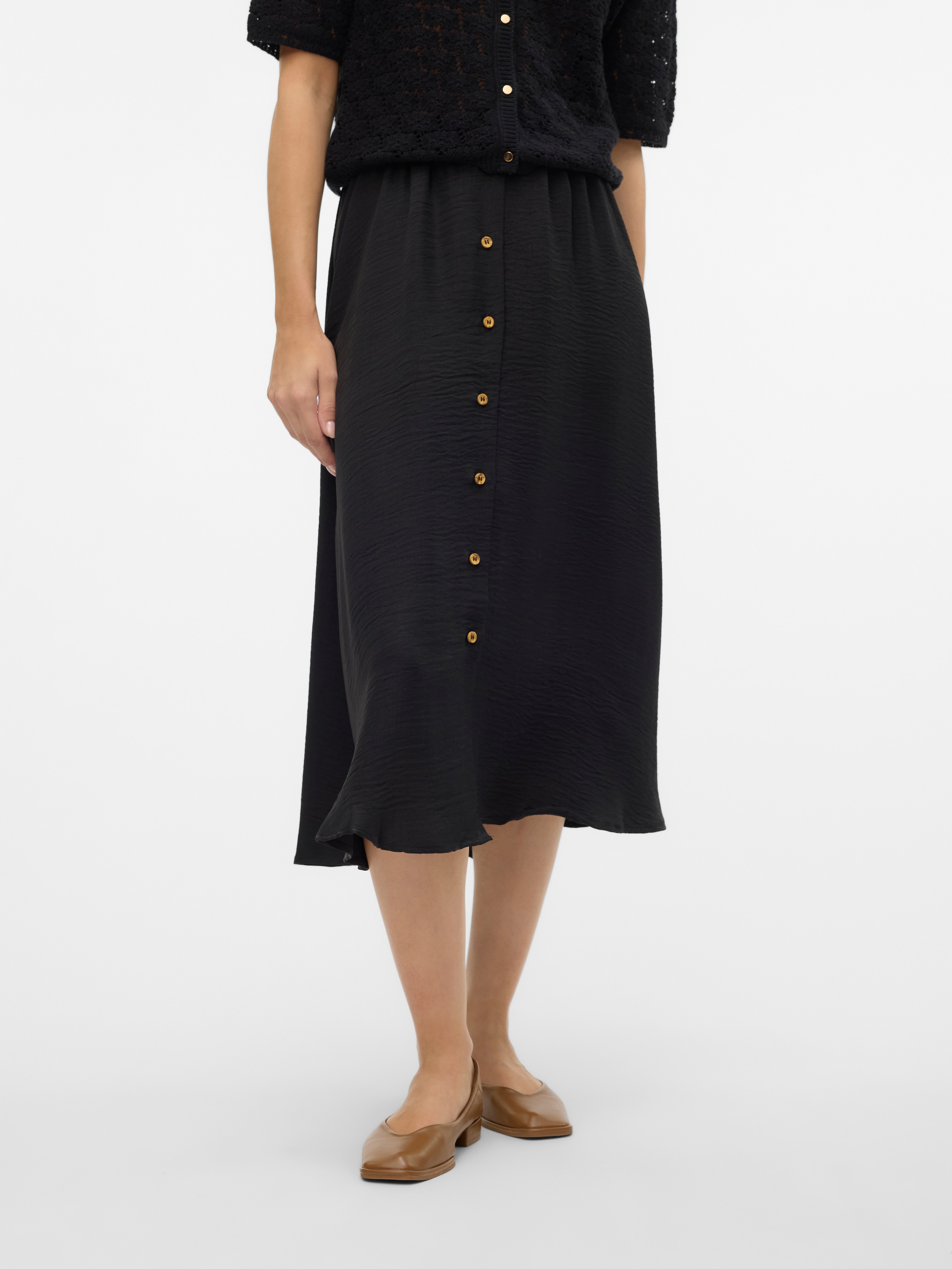 Vero Moda Maxirock »VMMELANEY HW BUTTON CALF SKIRT WVN NOOS«