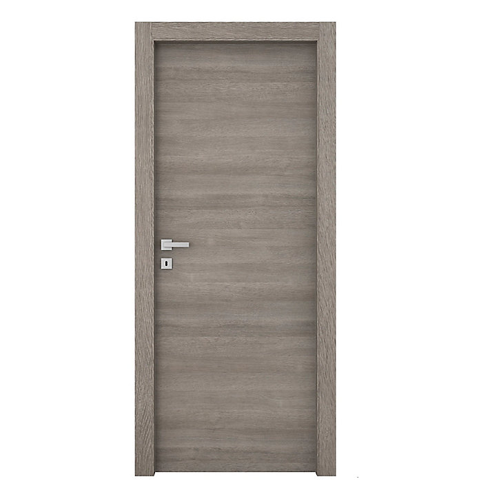 Bloc-porte Alexia gris clair H.204 x l.73 cm, poussant droit