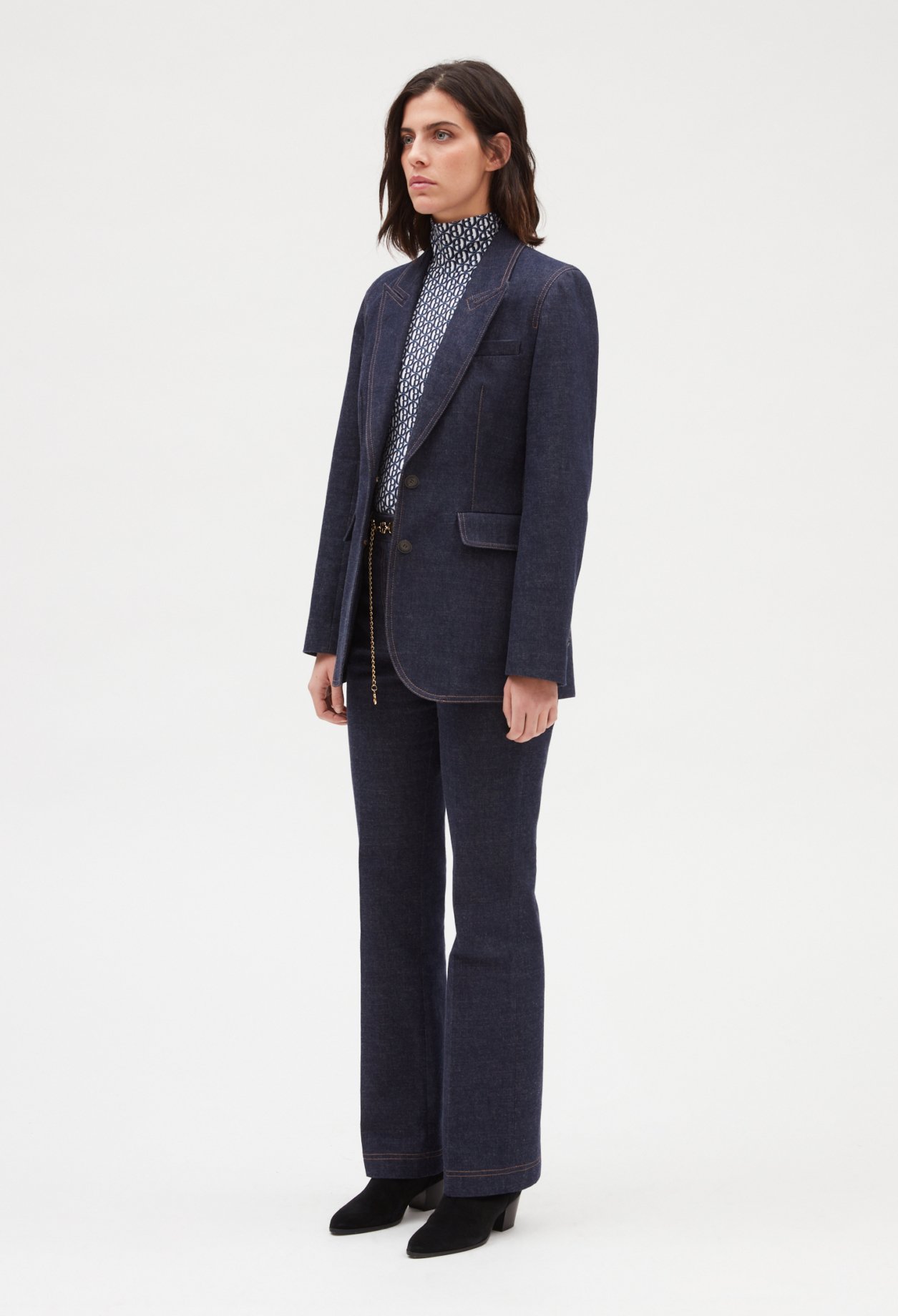 Veste tailleur denim brut