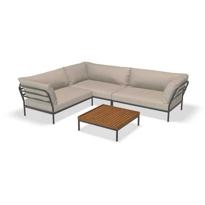 HOUE - Level 2 Loungeset 7, inkl. Beistelltisch, dark grey / ash