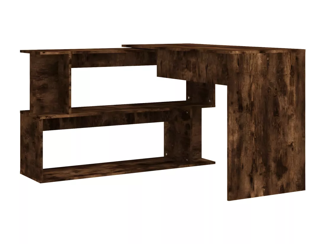Bureau d'angle Chêne fumé 200x50x76 cm Bois d'ingénierie